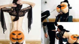 Halloweenvideo von MINEAXX2! Fickmaschine bumst meinen Arsch & ich schlucke Sperma!