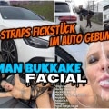 Lara-CumKitten - Flittchen in Strapse im Auto gebumst & ins Gesicht gespritzt
