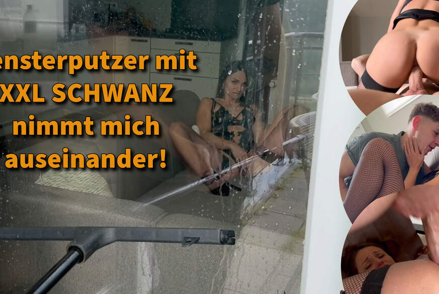 Er sollte nur die Fenster putzen, aber plötzlich sehe ich, dass er einen XXL Schwanz hat! @ MonaMystery