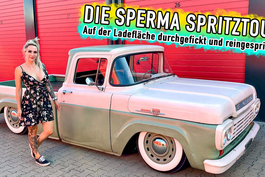 Blondine LISA-SOPHIE wird auf der Ladefläche vom Truck gefickt