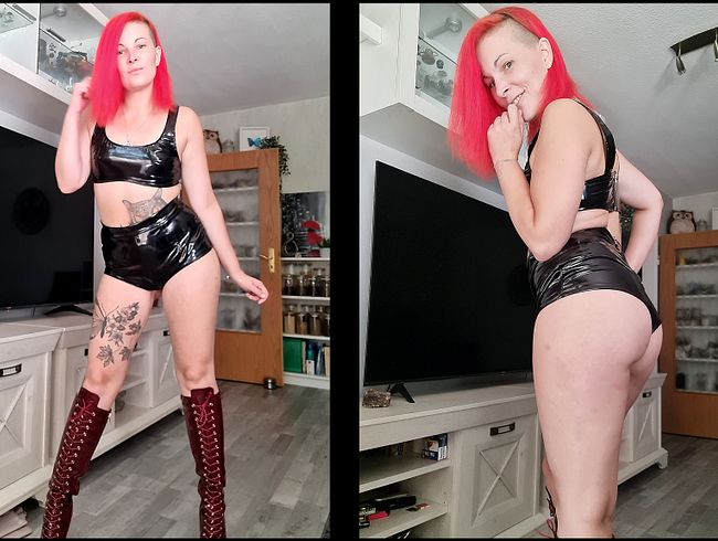 Teasing im scharfen Latex Outfit von Sunny-Sin