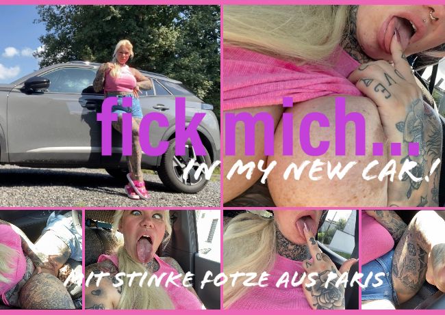 Steffi-Blond will in ihrem neuen Auto gefickt werden