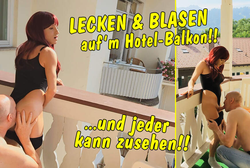 Blowjob auf dem Hotelbalkon... wurden wir gesehen? (TV-Helena-Kimberly)